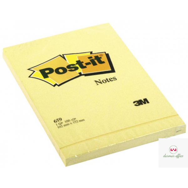 Bloczek samoprzylepny POST-IT_ (659), 152x102mm, 1x100 kart., żółty