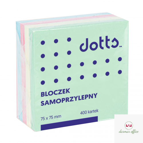 Kostka samoprzylepna DOTTS 75x75 400 kartek pastelowa (NSKP/D)