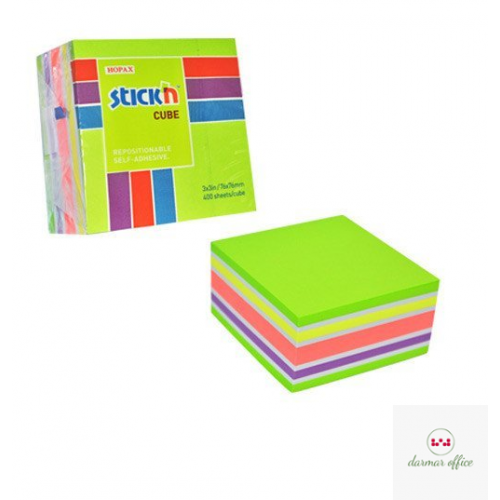 Bloczek STICK"N 76x76mm 400k mix zielony/żółty/różowy 21537