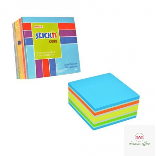 Bloczek STICK"N 76x76mm 400k mix niebieski/zielony 21538
