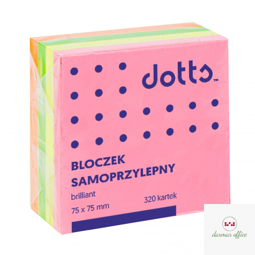 Kostka samoprzylepna DOTTS 75x75 320kartek 4 mix kolor intensywna (NSKI/D)
