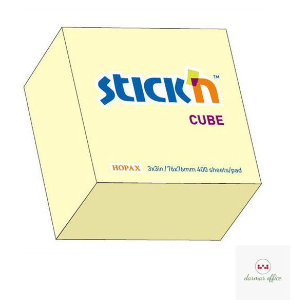 Bloczek STICK"N 76x76mm 400k żółty pastelowy 21072