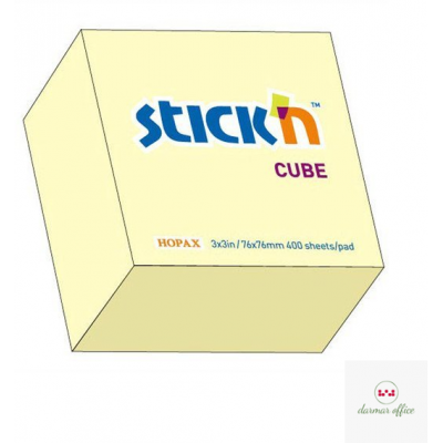 Bloczek STICK"N 76x76mm 400k żółty pastelowy 21072