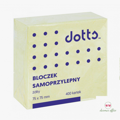 Kostka samoprzylepna DOTTS 75x75 400 kartek żółta (NSKZ/D)