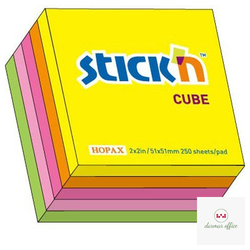 Bloczek STICK"N 51x51mm mix 5 kolorów neonowych 21203
