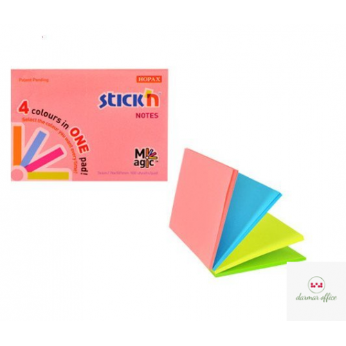 Bloczek STICK"N MAGIC PAD 76x101mm neon mix kolorów 21572
