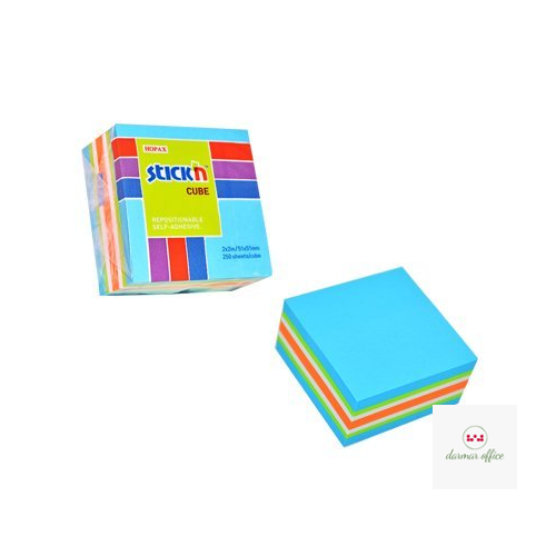 Bloczek STICKN 51x51mm niebieski-mix neon i pastel 21535