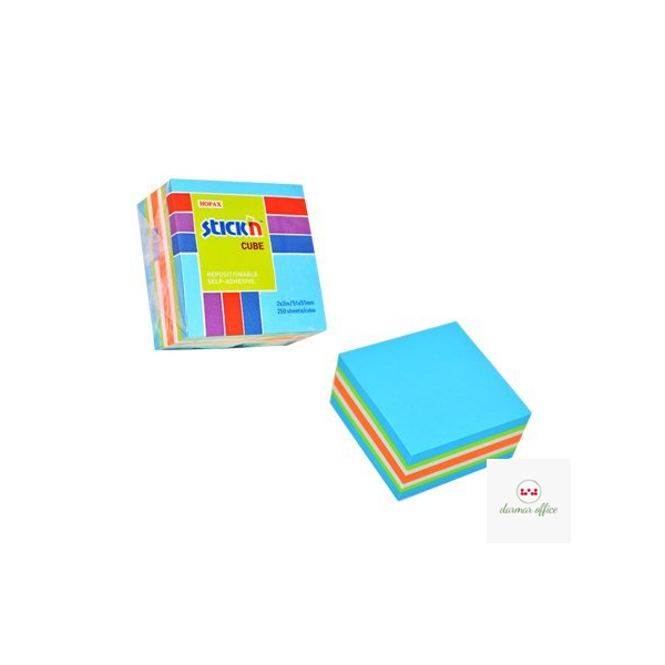 Bloczek STICKN 51x51mm niebieski-mix neon i pastel 21535
