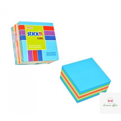 Bloczek STICKN 51x51mm niebieski-mix neon i pastel 21535