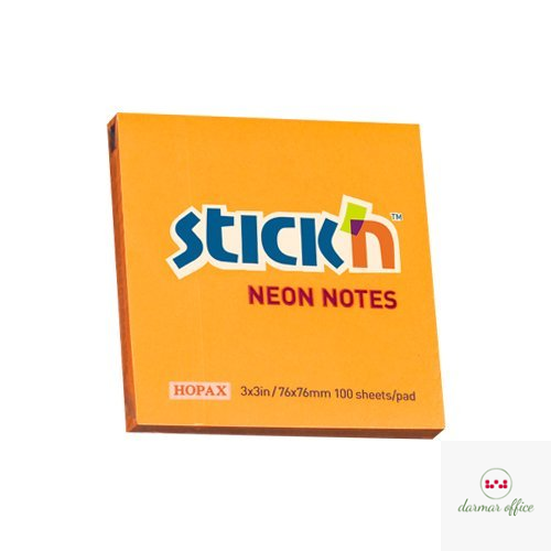 Bloczek STICK"N 76x76mm pomarańczowy neonowy 100k 21164 STICK"N
