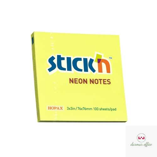 Bloczek STICK"N 76x76mm żółty neonowy 100k 21133 STICK"N