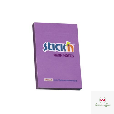 Bloczek STICK"N 76X51mm fioletowy neon 100k 21208 STICK"N