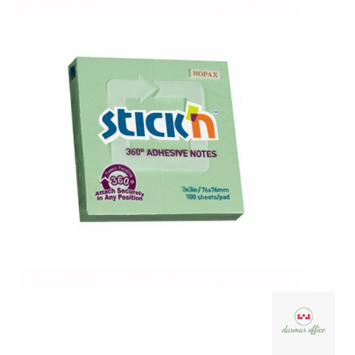 Bloczek STICK"N 76x76mm 360stopni zielony 21552