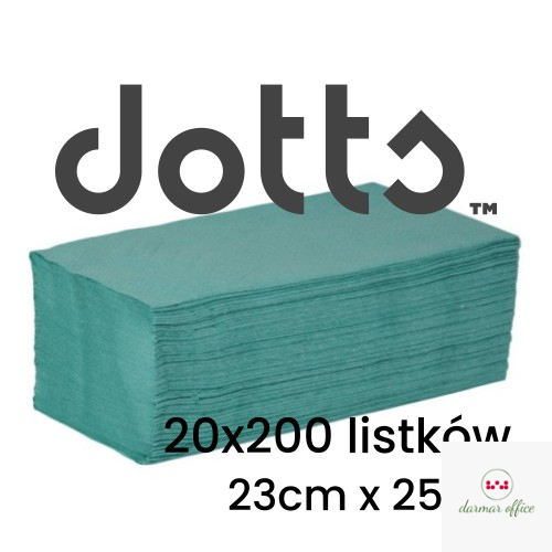 Ręczniki składane ZZ makulaturowe, zielone, ekonomiczne DOTTS, 4000 listków