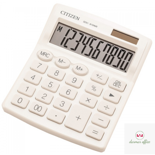 Kalkulator biurowy CITIZEN SDC-810NRWHE, 10-cyfrowy, 127x105mm, biały