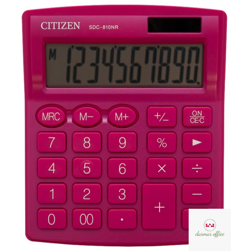Kalkulator biurowy CITIZEN SDC-810NRPKE, 10-cyfrowy, 127x105mm, różowy
