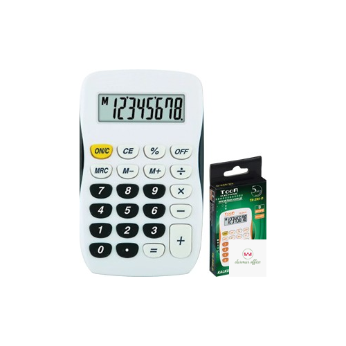 Kalkulator TOOR TR-295-K BIAŁO-CZARNY, 8 pozycyjny, kieszonkowy 120-1769