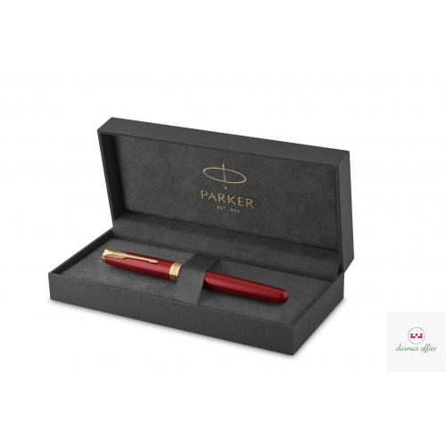 Pióro wieczne (F, stalówka ze stali) SONNET RED LACQUER GT PARKER 1931473, giftbox