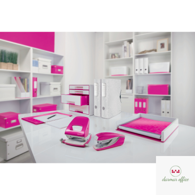 Zszywacz 55021 LEITZ WOW różowy 24-26/6 30k średni metalowy 55021023