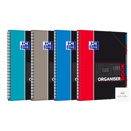 Kołonotatnik A4 80 kartek, kratka / tagi, STUDENT ORGANISERBOOK, OXFORD, 400019524