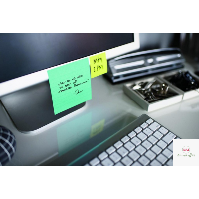 Bloczek samoprzylepny POST-IT_ Super Sticky w linie, (675-SS3-MIA), 101x101mm, 3x70 kart., paleta Miami