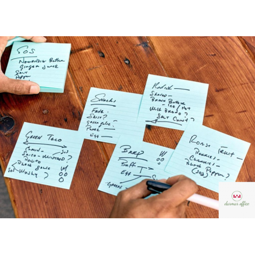 Bloczek samoprzylepny POST-IT_ Super Sticky w linie, (675-SS3-MIA), 101x101mm, 3x70 kart., paleta Miami