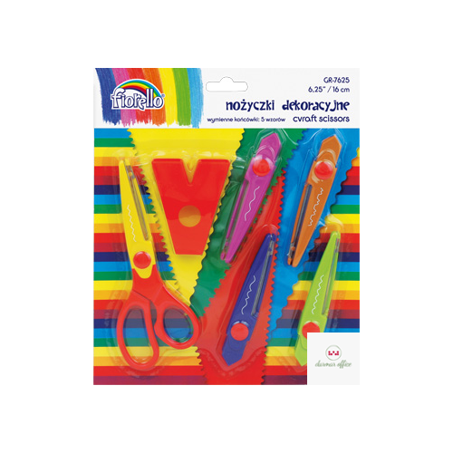 Nożyczki GRAND 6, 25 GR-7625 15cm, 5 wzorów ostrzy, blister 130-1674