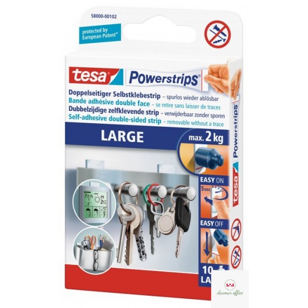 Plastry samoprzylepne TESA POWERSTRIPS duże kpl 10sztuk 58000-00132-01
