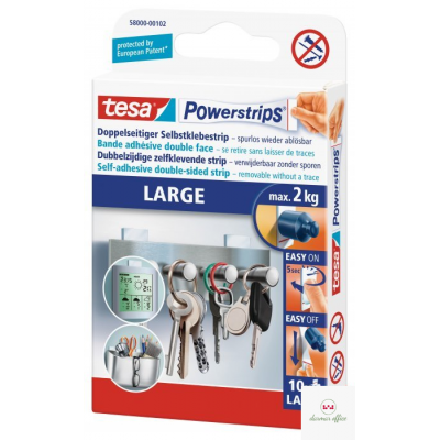 Plastry samoprzylepne TESA POWERSTRIPS duże kpl 10sztuk 58000-00132-01