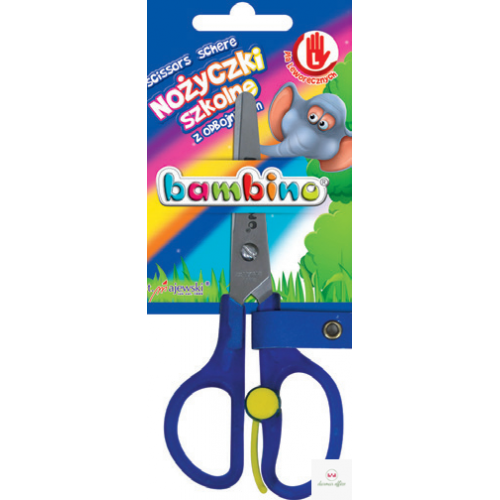 Nożyczki szkolne dla leworęcznych BAMBINO z odbojnikiem