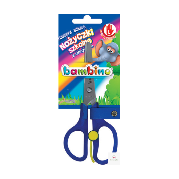 Nożyczki szkolne dla leworęcznych BAMBINO z odbojnikiem