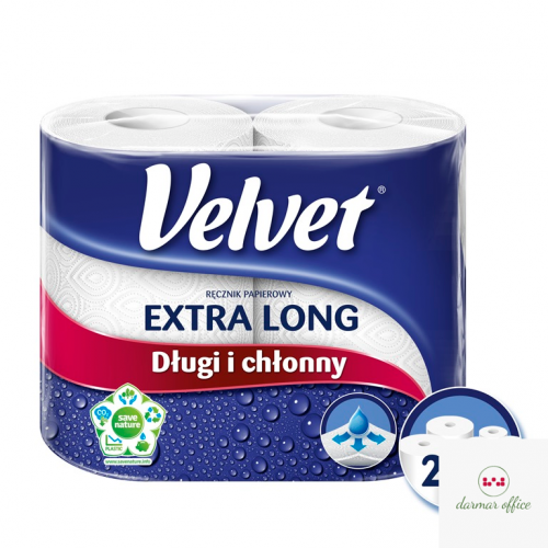 Ręcznik Velvet Extra Long Biały 2 rolki