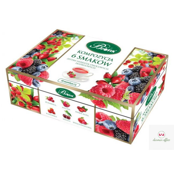 Herbata BIFIX kompozycja 6 smaków owoc.60k.