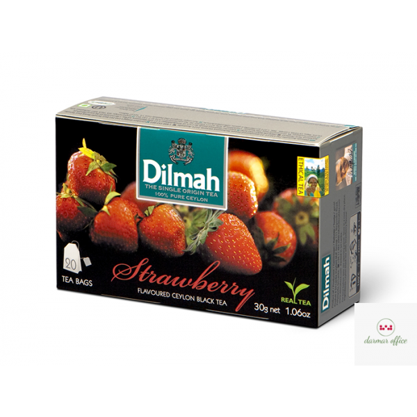Herbata DILMAH AROMAT TRUSKAWKA 20t*1,5g czarna