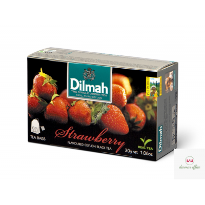 Herbata DILMAH AROMAT TRUSKAWKA 20t*1,5g czarna