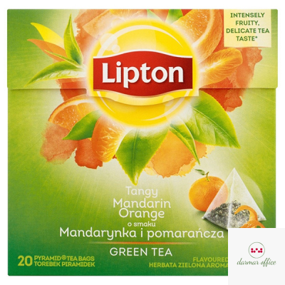 Herbata LIPTON PIRAMID GREEN TEA 20t zielona mandarynka pomarańcza