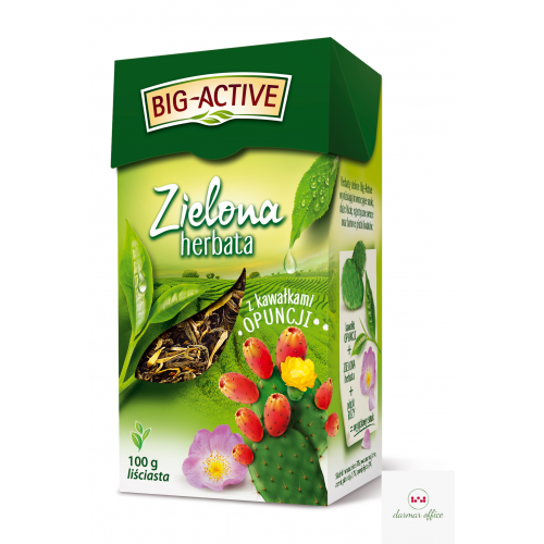 Herbata BIG-ACTIVE kawał.OPUNCJI 100g liściasta zielona
