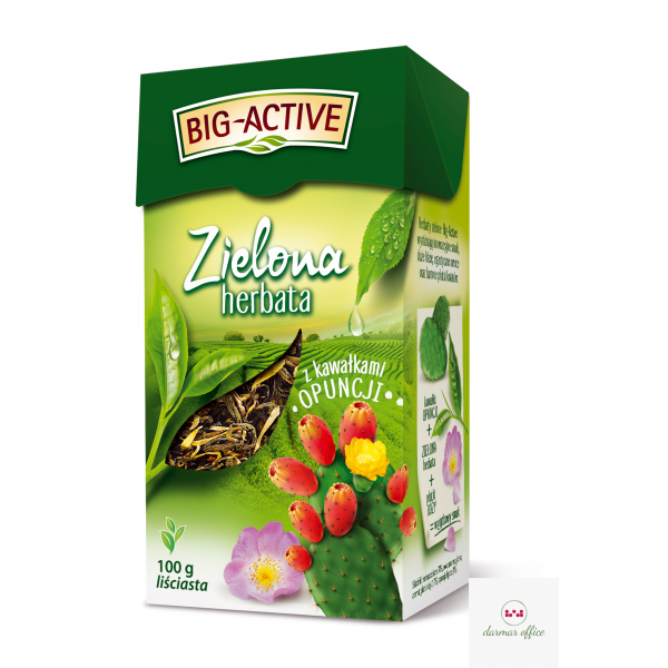 Herbata BIG-ACTIVE kawał.OPUNCJI 100g liściasta zielona