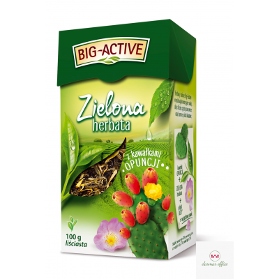 Herbata BIG-ACTIVE kawał.OPUNCJI 100g liściasta zielona