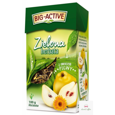 Herbata BIG-ACTIVE zielona liściasta z owocem pigwy 100g