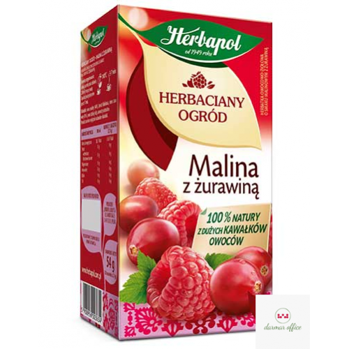 Herbata HERBAPOL MALINA Z ŻURAWINĄ czarna 20t