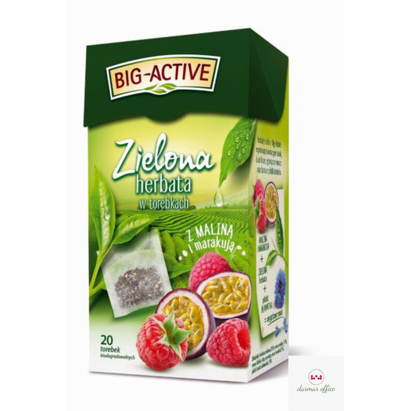 Herbata BIG-ACTIVE MALINA-MARAKUJA zielona 20t