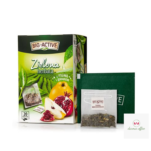 Herbata BIG-ACTIVE PIGWA-GRANAT zielona 20 kopert/34g