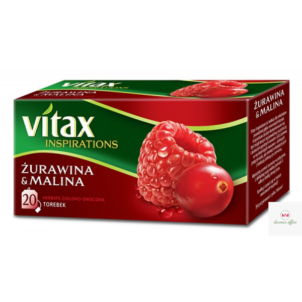 Herbata VITAX INSPIRATIONS Żurawina&Malina (20 saszetek) 40g zawieszka