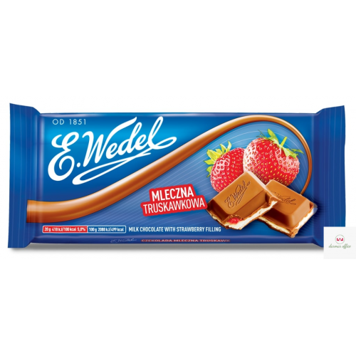 Czekolada mleczna truskawkowa WEDEL 100g