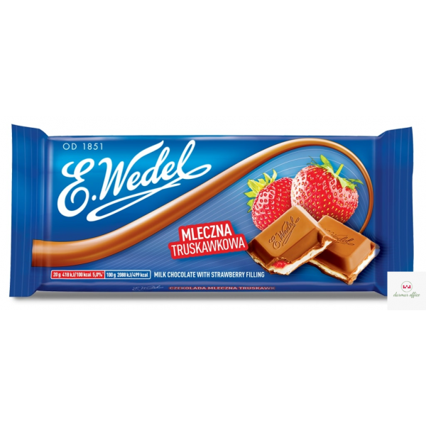 Czekolada mleczna truskawkowa WEDEL 100g