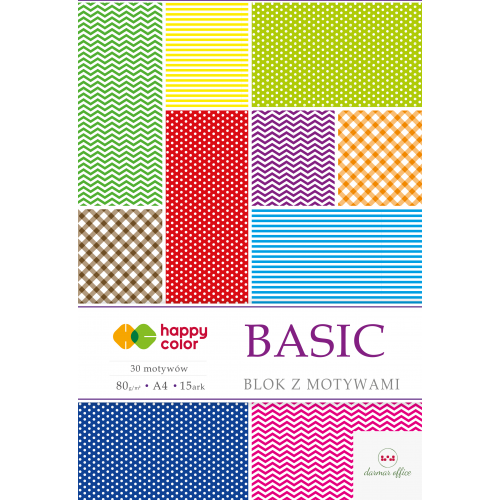 Blok z motywami BASIC 80g. A4 15ark. HA 3808 2030-A  Happy Color