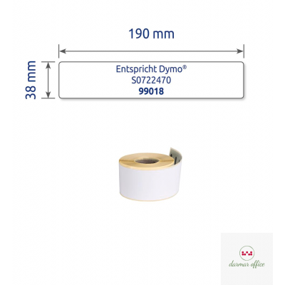 Etykiety na sergregator AS0722470 38x190 110 et. w rolce do termodruku, białe, Avery Zweckform