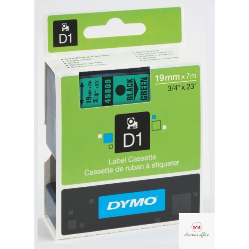 Taśma DYMO D1 - 19 mm x 7 m, czarny / zielony S0720890 do drukarek etykiet
