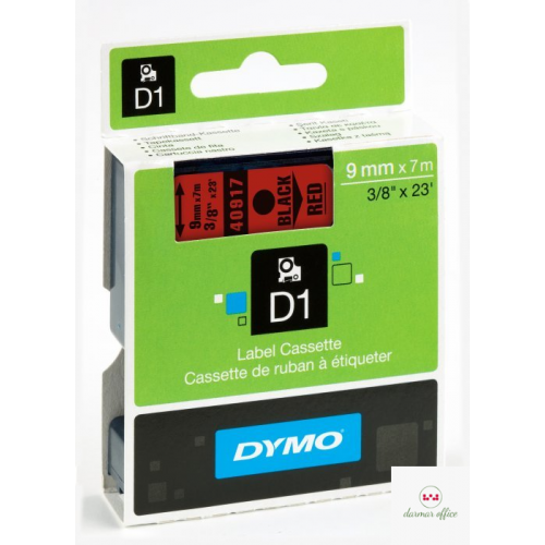 Taśma DYMO D1 - 9 mm x 7 m, czarny / czerwony S0720720 do drukarek etykiet